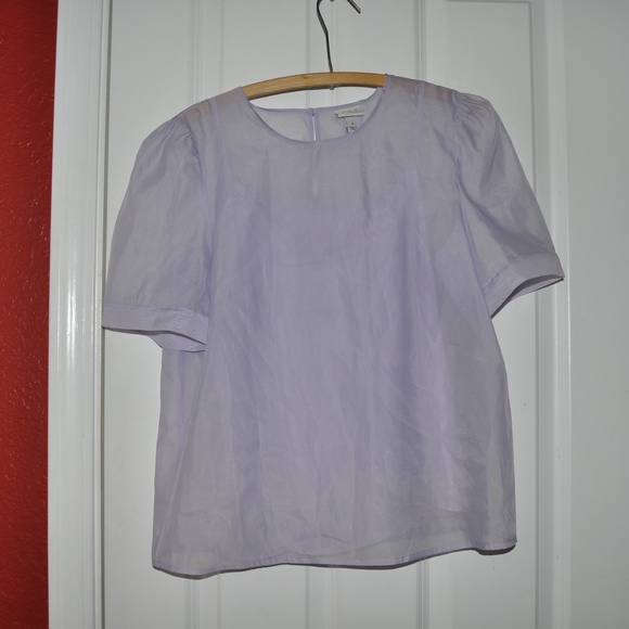 NEW  Lilac Organza Volume Sleeve Blouse Top [A6] - Picture 4 of 8